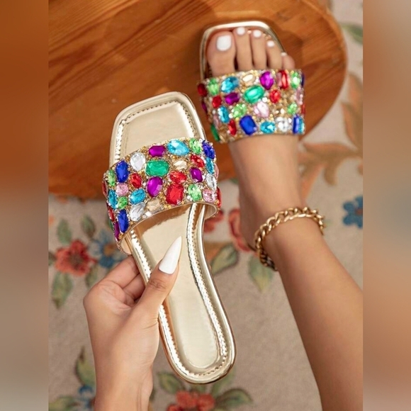Rouge! Shoes - Rouge Gems Flat Sandals. Brand New. Size 9